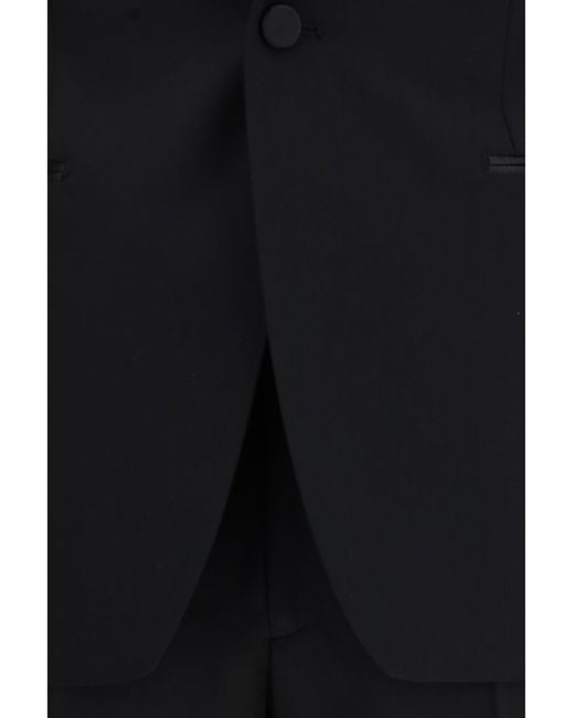 Tagliatore Black Single-Breasted Virgin Wool Suit for men