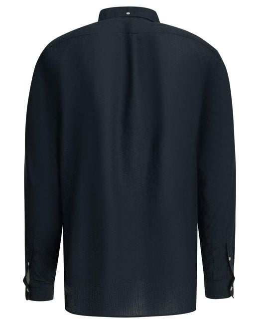 Beams Plus Blue Coolmax Linen Polyester Casual Shirt