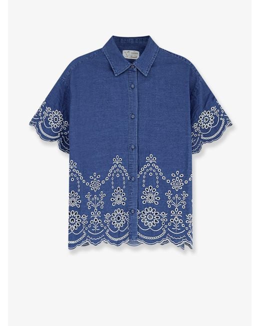 Mc2 Saint Barth Blue Cotton Shirt Clementine