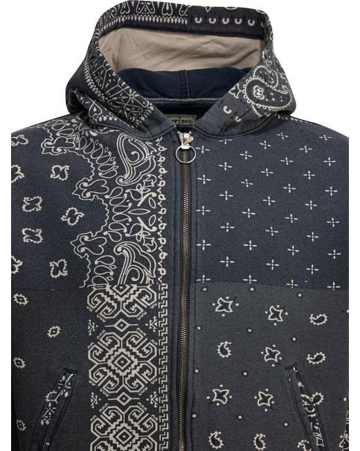 Kapital Gray Knit Bandana Hoodie for men