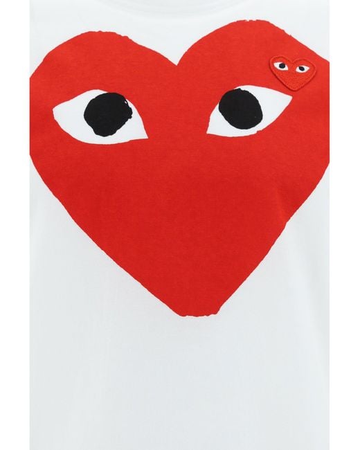 COMME DES GARÇONS PLAY Red Cotton T-Shirt for men