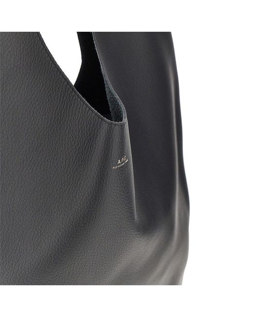 A.P.C. Black Le Neige Grained Leather Bag