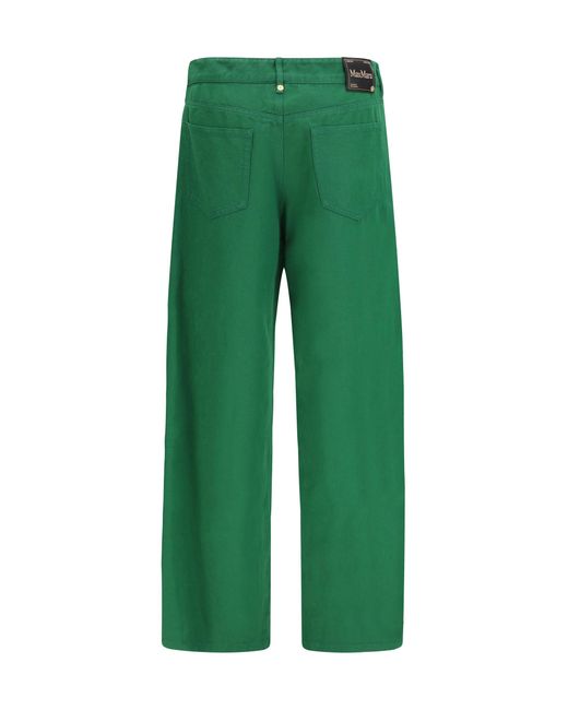 Max Mara Green 'S Maxmara Cotton And Linen Pants