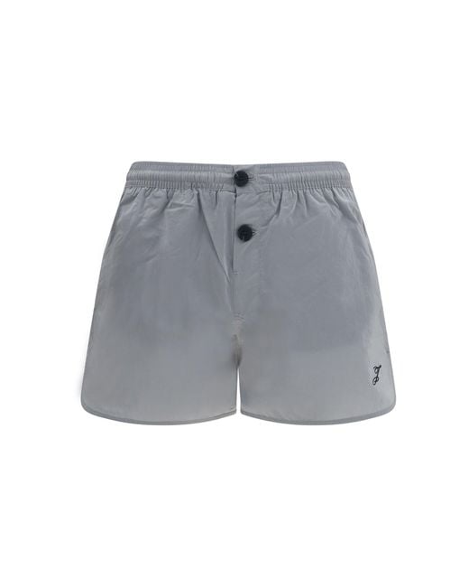 Jacquemus Gray Puntini Swim Shorts for men