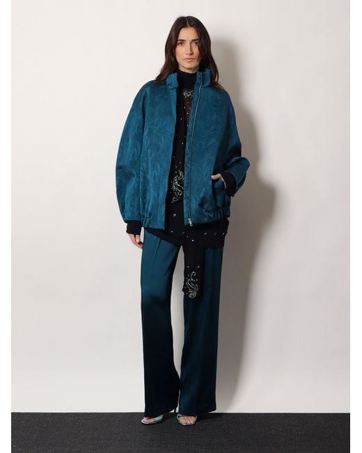 Dries Van Noten Blue Viscose Shirt With Rhinestones