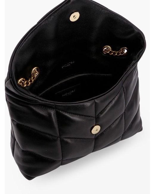 Saint Laurent Black Loulou Puffer Toy Matelasse Leather Shoulder Bag