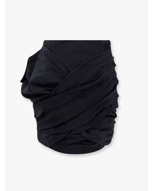 Céline Black Draped Mini Skirt