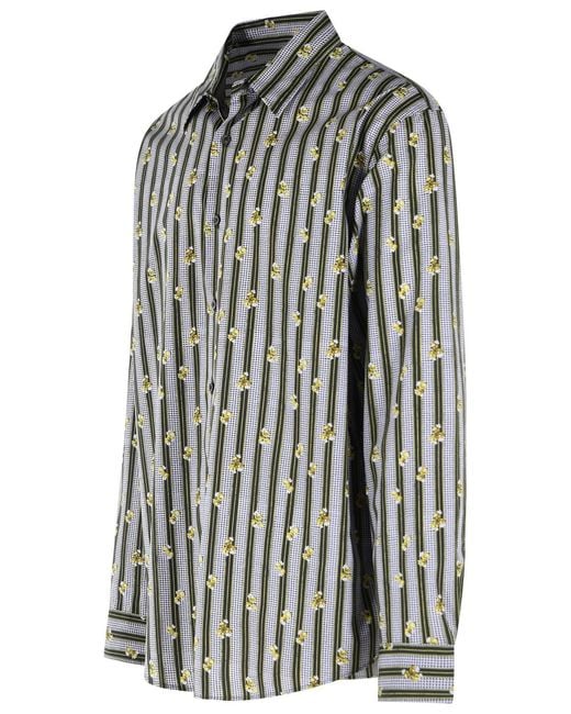 Dries Van Noten Black 'Caper' Lilac Cotton Shirt for men