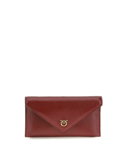 Pinko Red Clutch Bag Love Birds Dark