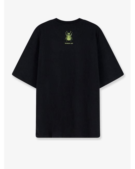 Oamc Peacemaker Black Cotton T-Shirt With Stencil Print for men
