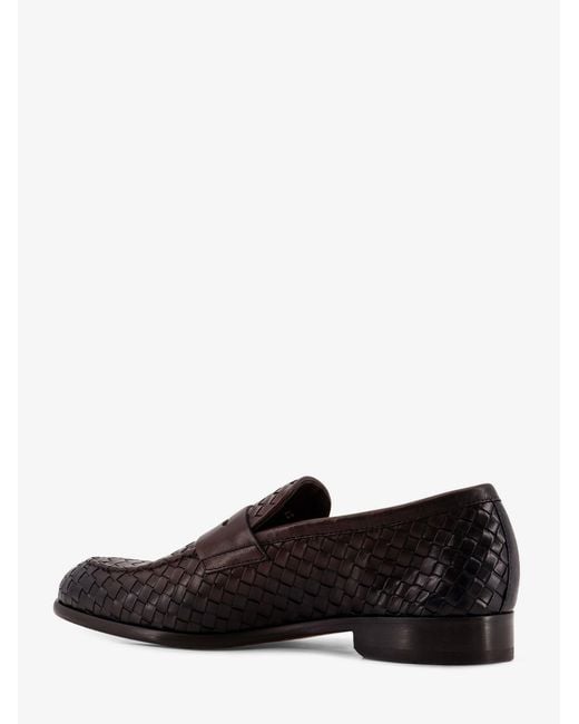 Doucal's White Adler Leather Loafers With Woven Pattern for men