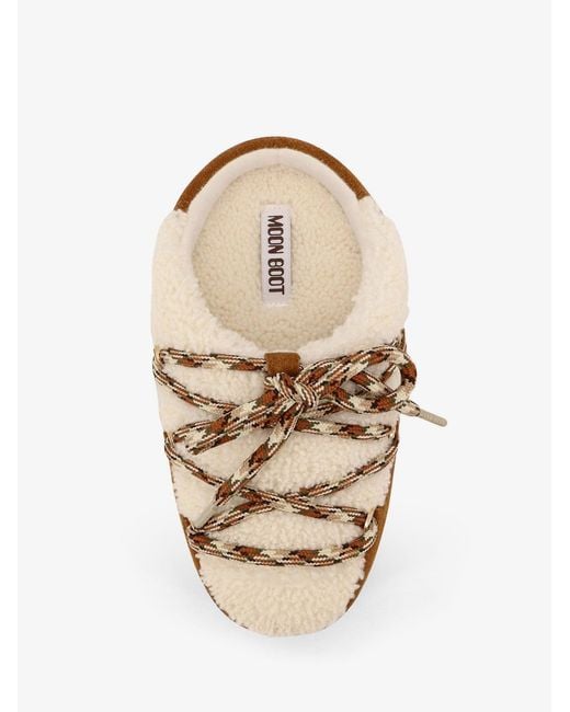Moon Boot Brown Shearling And Suede Slip-On
