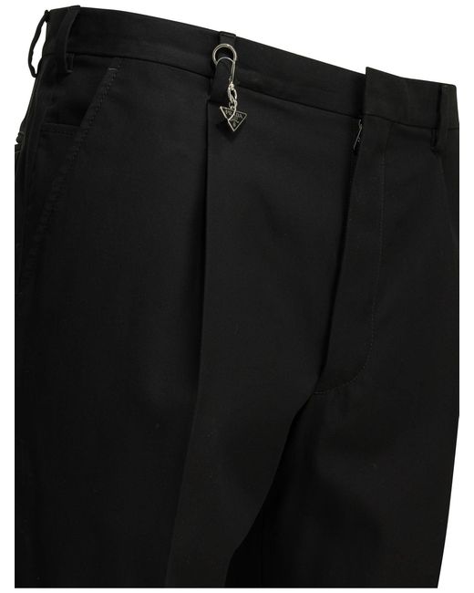 Prada Black Straight Leg Pleated Pants