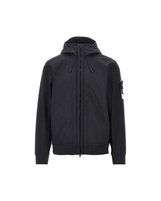 Stone Island Blue Soft Shell-R E. Dye Technology Jacket for men