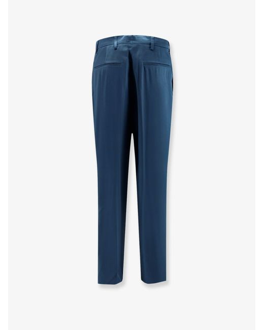 Dries Van Noten Blue Portias Satin Trousers