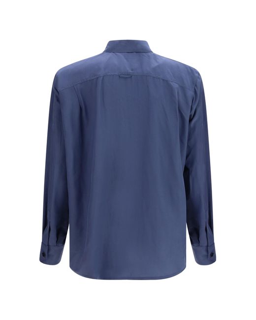 Saint Laurent Blue Toile 4812 Buttoned Shirt for men