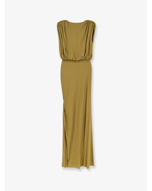 Amazuìn Green Meghan Stretch Jersey Dress Khaki