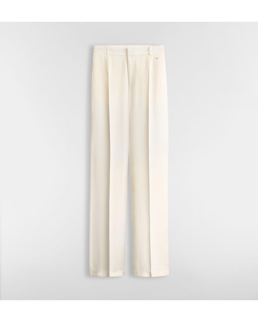 Dior White Silk Tailored Pants