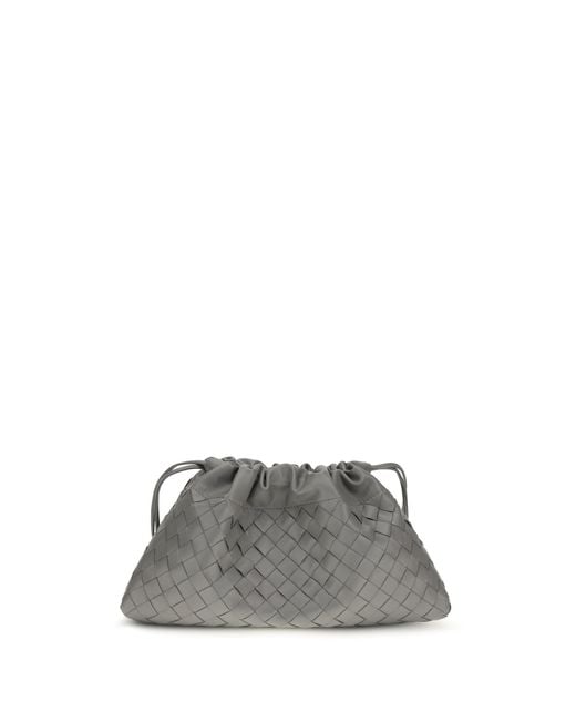 Bottega Veneta Gray Drawstring Pouch
