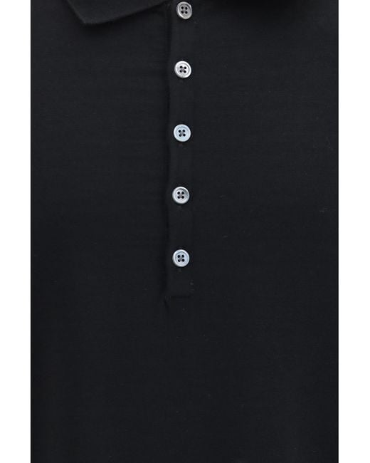 Thom Browne Black Rwb Striped Polo for men