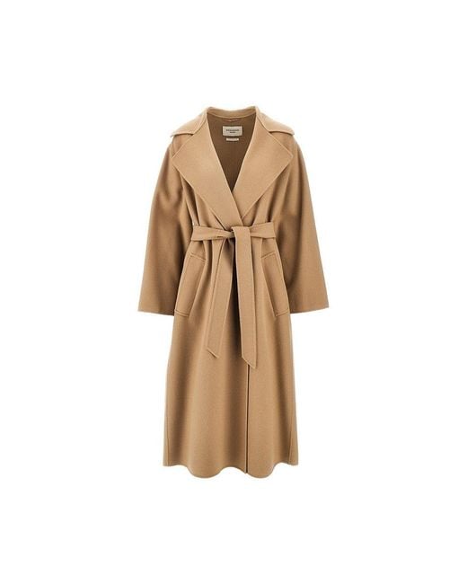 Weekend by Maxmara Black Midi Cloth Coat With Belt