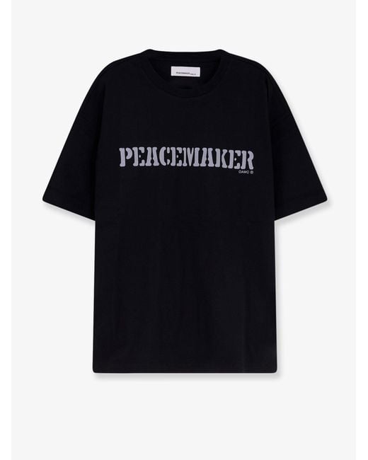 Oamc Peacemaker Black Cotton T-Shirt for men