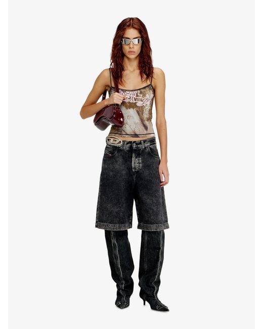 DIESEL Black De-Sire-Short- S2 Denim Bermuda Shorts