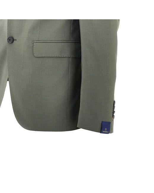 Santaniello Green Wool-Blend Single-Breasted Suit for men