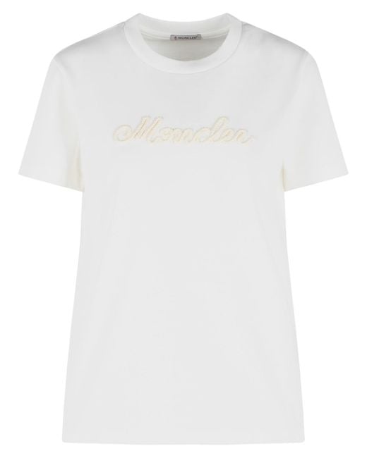 Moncler White Cotton T-Shirt