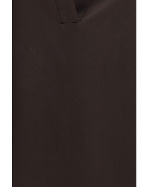 Tom Ford Brown Deep V-Neck Silk Shirt