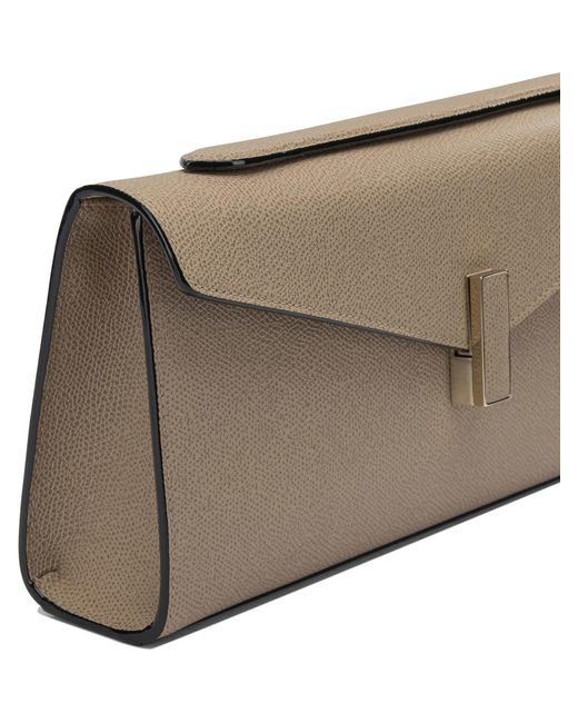 Valextra Natural "Isis" Clutch With Shoulder Strap