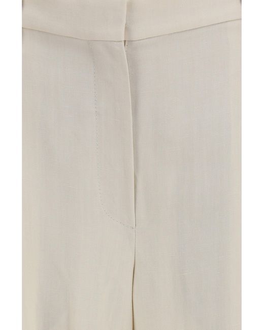 Brunello Cucinelli White Wide Pants