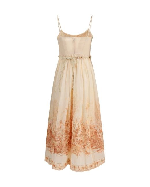 Zimmermann Natural Wanderlust Corset Midi Dress