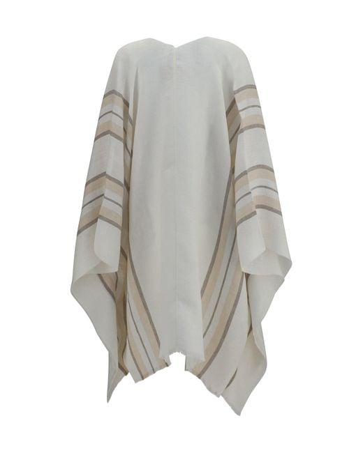 Brunello Cucinelli Gray Open Poncho