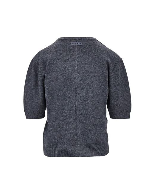 Pinko Blue Wool Cashmere Knitted Top