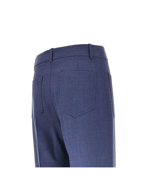 Victoria Beckham Blue 'Alina' Wool-Blend Pants