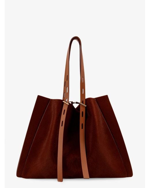 MINOBOSSI Brown Pony Skin Shoulder Bag