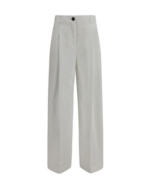 Totême Gray Tailored Cotton Pants