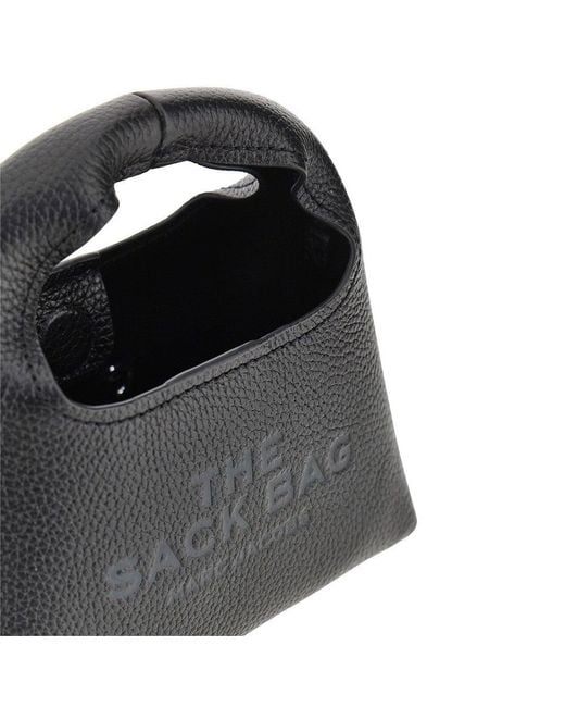 Marc Jacobs Black Grained Leather Micro 'The Sack' Bag