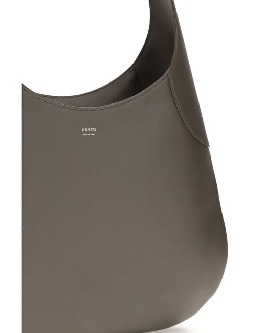 Khaite Gray Hobo Shoulder Bag Joan Calfskin