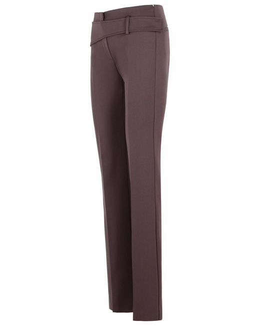 Sportmax Purple 'Banda' Slim Trousers With Asymmetric Belt