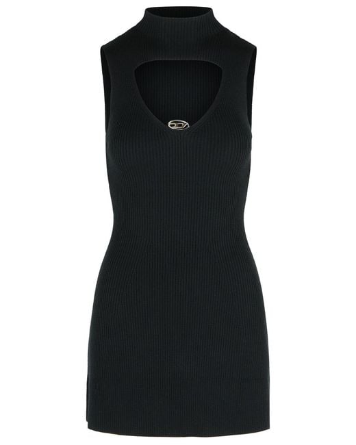DIESEL Black 'Oloni' Short Wool Dress