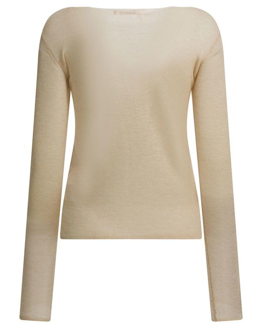 Auralee Natural Cashmere Boat Sweater