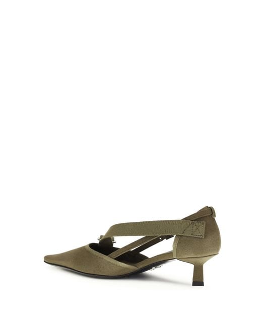Prada Metallic Cotton Pumps