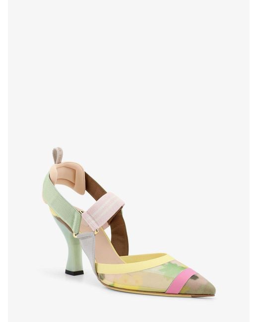 Fendi White Colibri Mesh Pumps