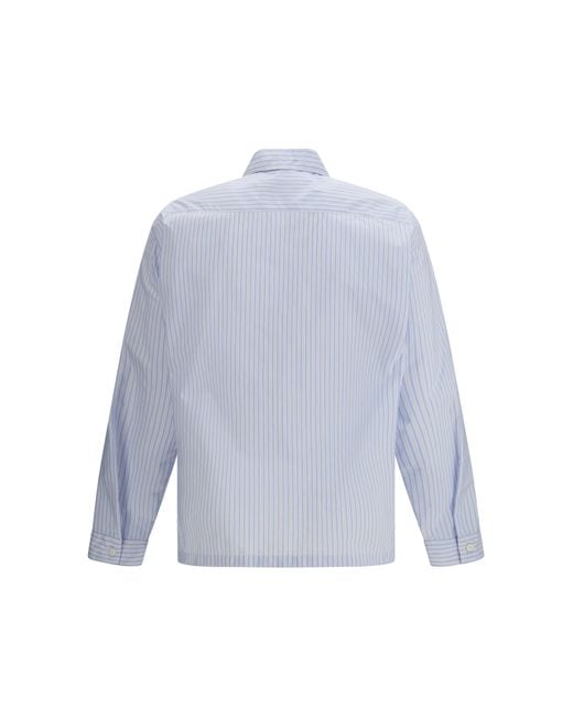 Prada Blue Striped Re-Nylon Shirt for men