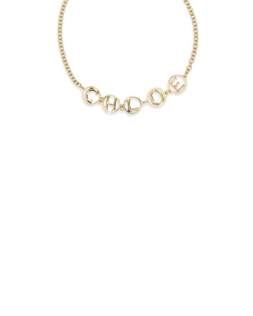 Chloé Metallic Chloã Script Choker Necklace