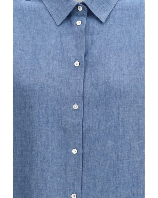 Rohe Blue Linen Shirt Ocean