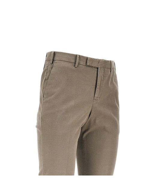 PT Torino Gray Stretch Gabardine Master Fit Pants for men