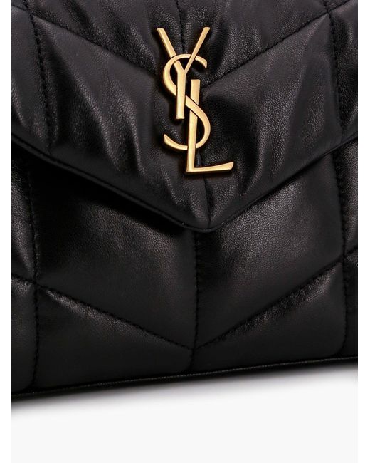 Saint Laurent Black Loulou Puffer Toy Matelasse Leather Shoulder Bag